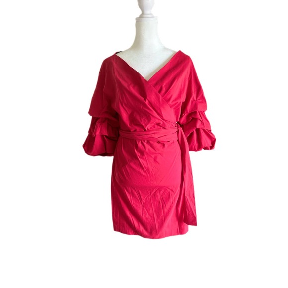 Zara Dresses & Skirts - ZARA Woman Short Wrap Dress in Holiday Red Size XS